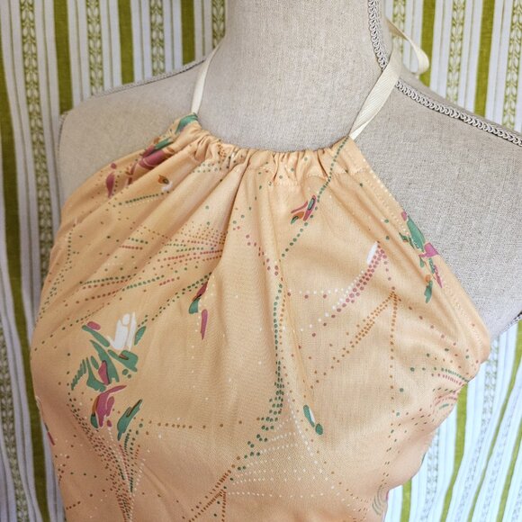 Size M Retro Yellow Halter Top NEW - Picture 6 of 8